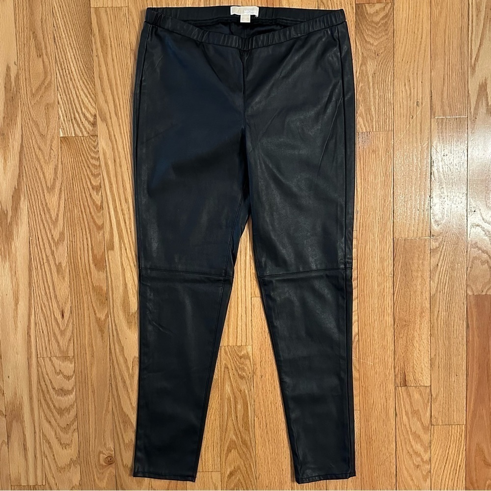 Michael Kors Faux Leather Black Skinny Pants Leggings Womens Sz 12